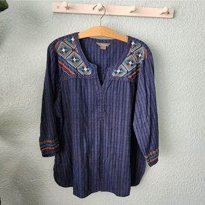 Natural Reflections embroidery tunic blouse